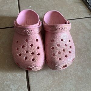 CROCS Kids Sparkly Pink Slippers